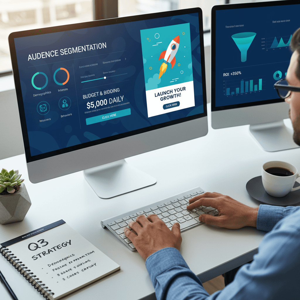 Social media ad campaign creation interface